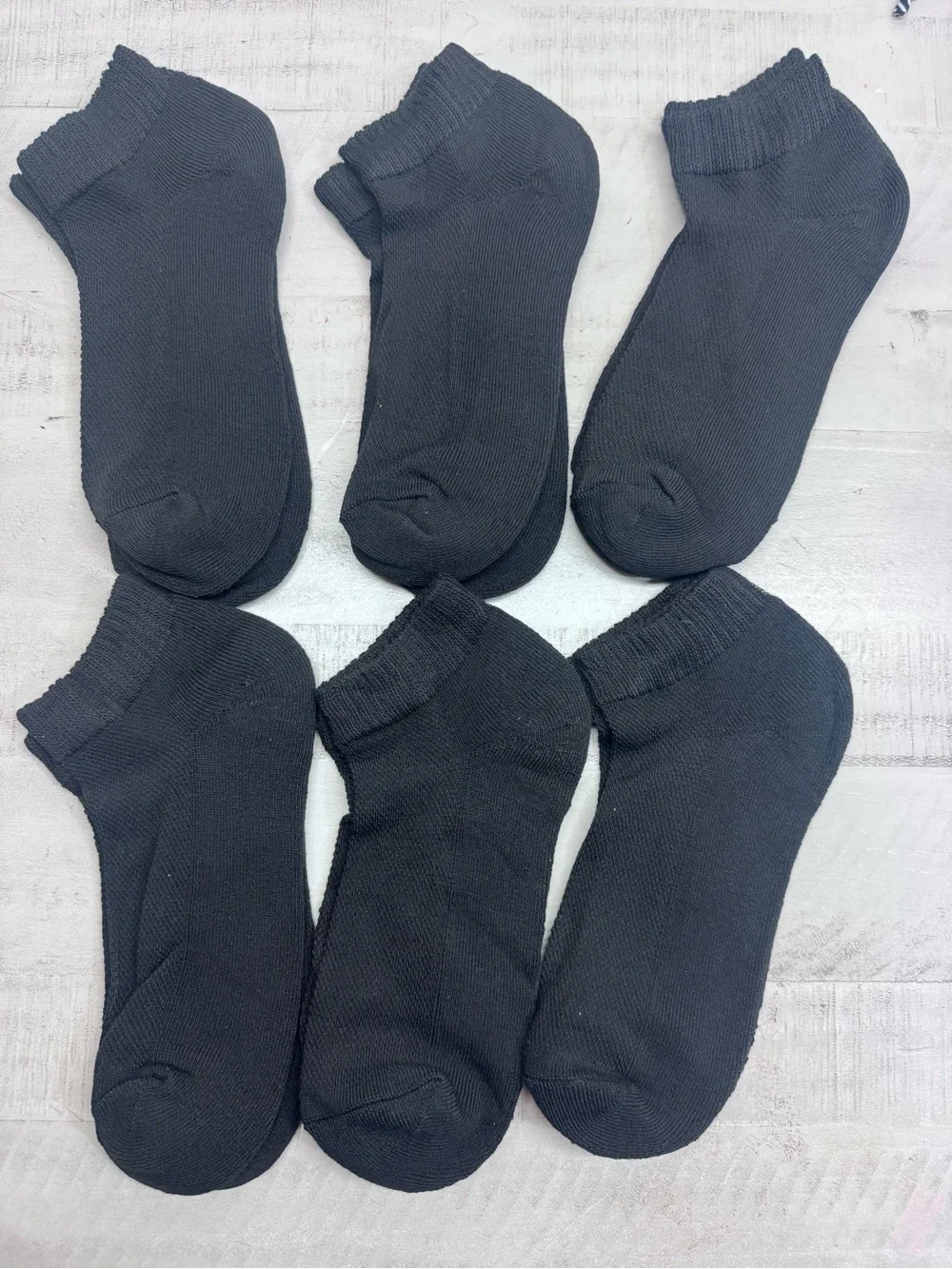 Pembrook 6 pairs Diabetic ankle socks low cut size large black